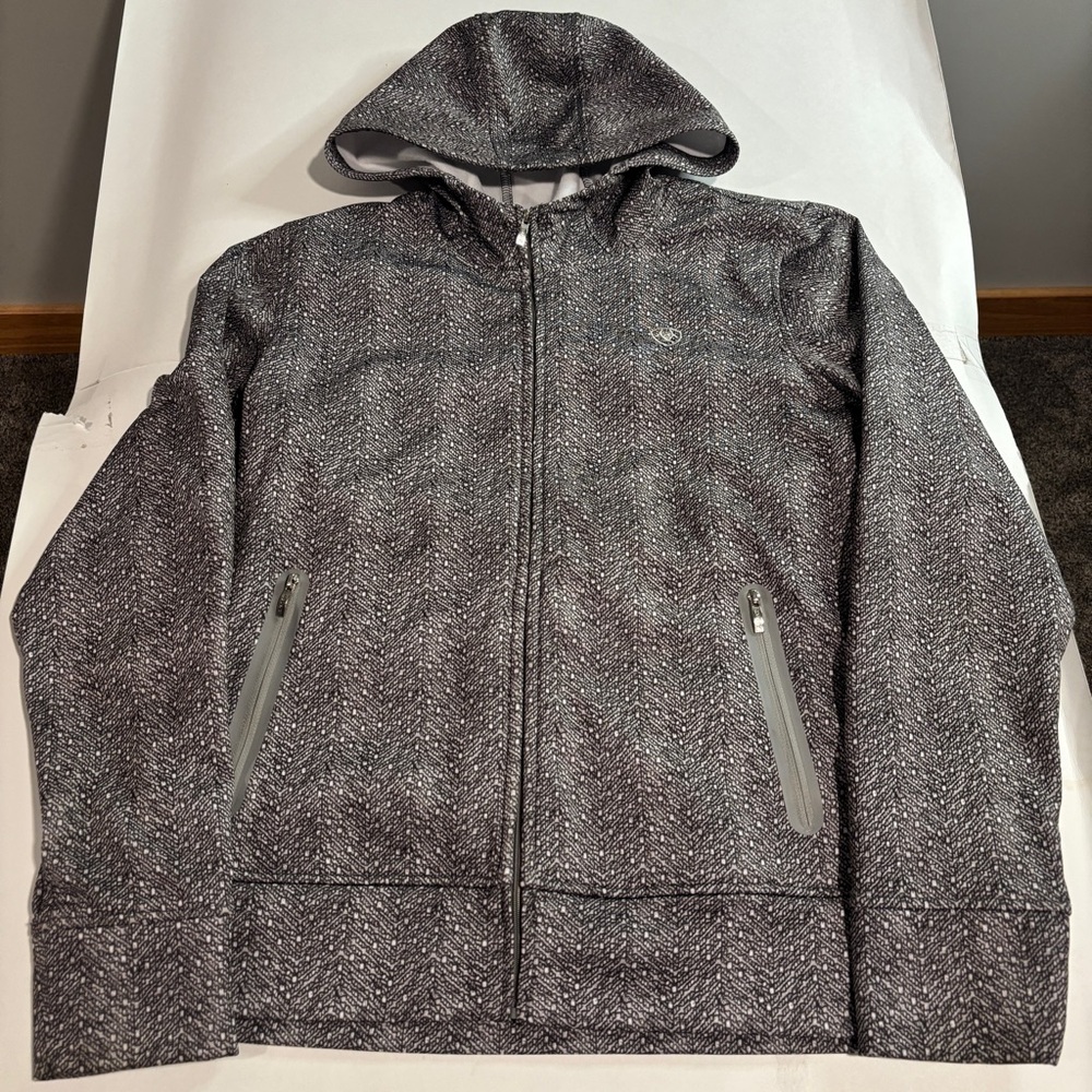 Ariat Women's Hooded Zip Jacket in Charcoal Speckled Print